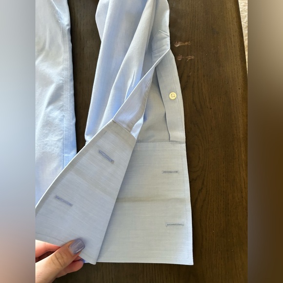 Brooks brothers light blue French cuff long sleeve dress shirt button down - Picture 5 of 9